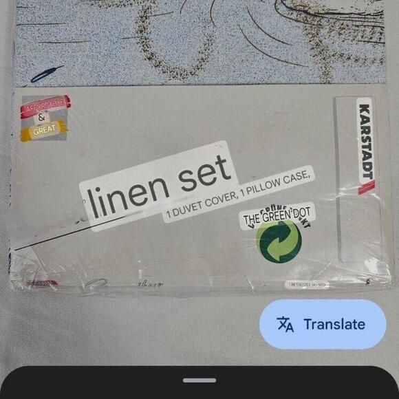 Vintage Karstadt German Bedding Linen Set 1 Duvet Cover + 1 Pillow Case NOS - Picture 4 of 10